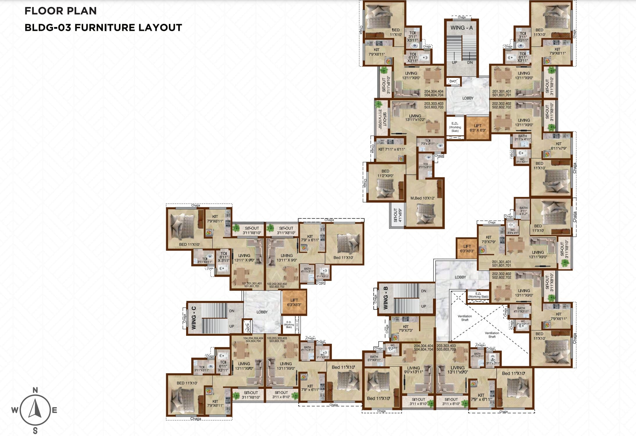 BLDG-3 Furniture Layout